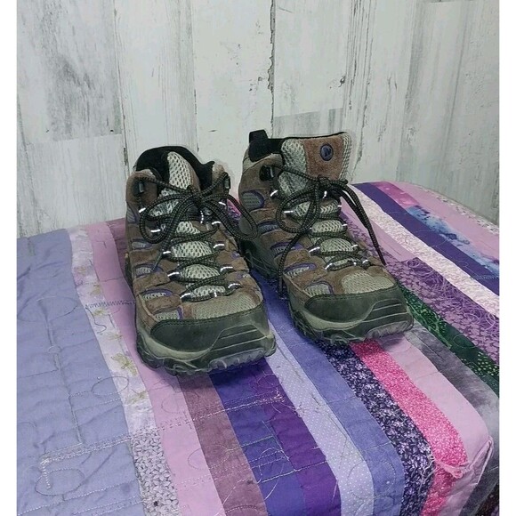 Merrell Women's Moab 2 Mid Vent Mid Hiking Boots Bracken/Purple Size 6.5, J06050 - Picture 4 of 13